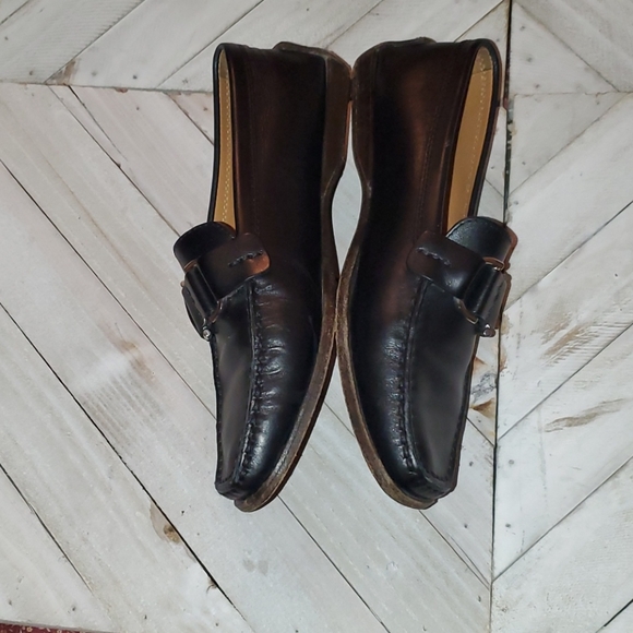 Tod"s S. 6 Black Leather Flat Driving Shoe Loafer - Picture 2 of 11